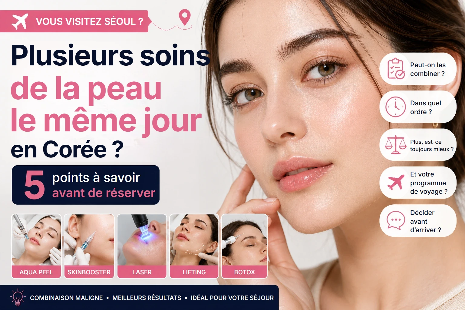 Plusieurs soins de la peau en une journée en Corée