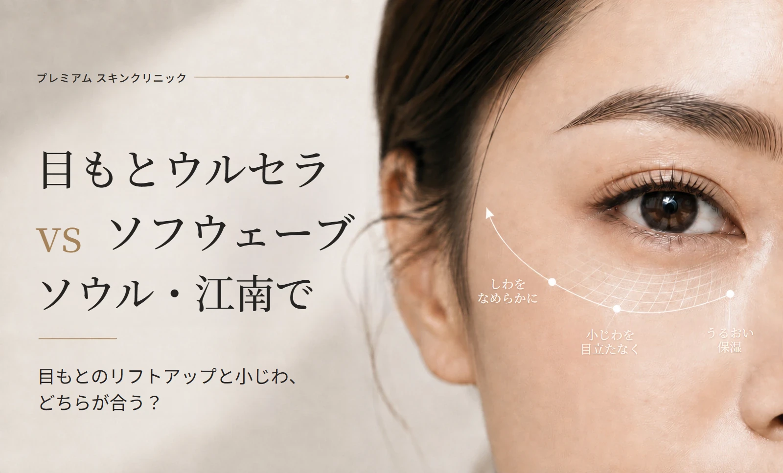 目もとウルセラとソフウェーブの比較イメージ