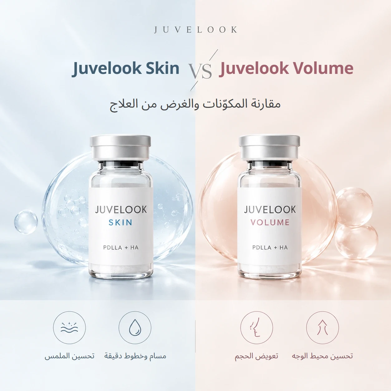 الفرق بين Juvelook Skin وJuvelook Volume: مقارنة المكوّنات والغرض من العلاج